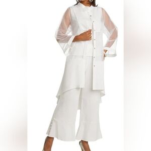 NWT LISA RENE, 3 PIECE LINEN/SHEER PANT SUIT SIZE M
